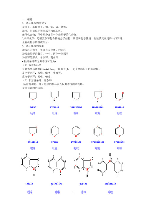 杂环总结