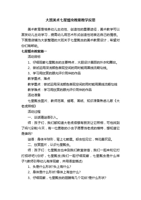 大班美术七星瓢虫教案教学反思