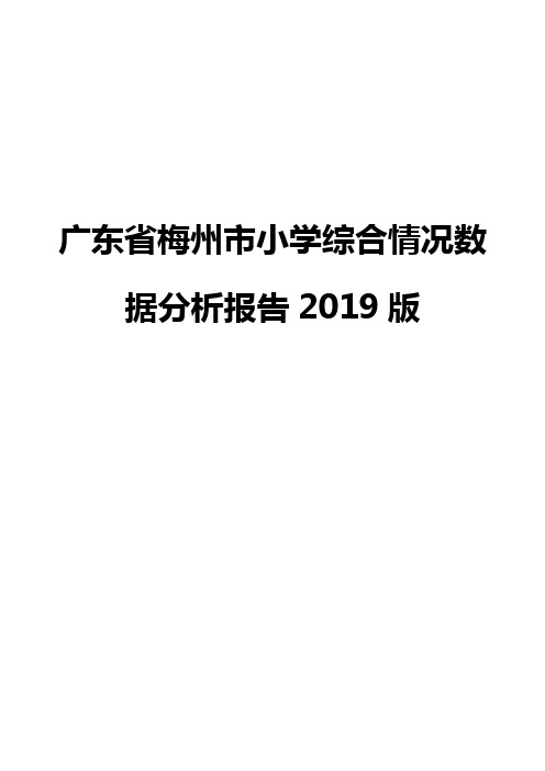 广东省梅州市小学综合情况数据分析报告2019版