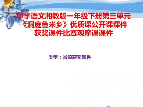 小学语文湘教版一年级下册第三单元《洞庭鱼米乡》优质课公开课课件获奖课件比赛观摩课课件B016