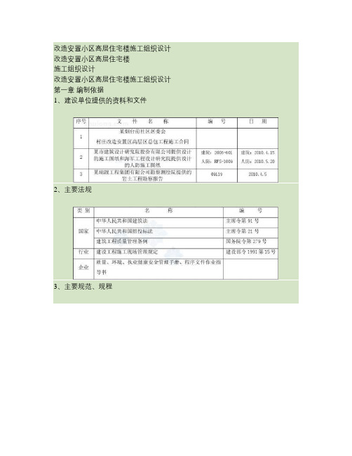 改造安置小区高层住宅楼施工组织设计.