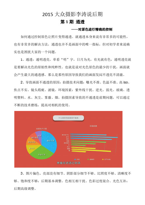 学习笔记：2015大众摄影李涛说后期—通透