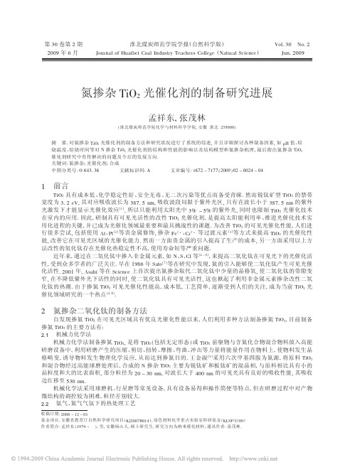 氮掺杂TiO_2光催化剂的制备研究进展