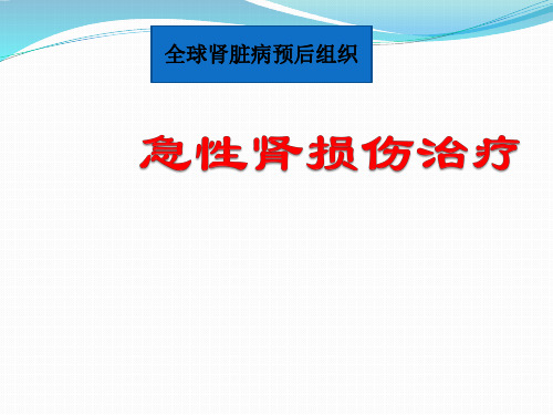 急性肾损伤诊治规范培训精品PPT课件