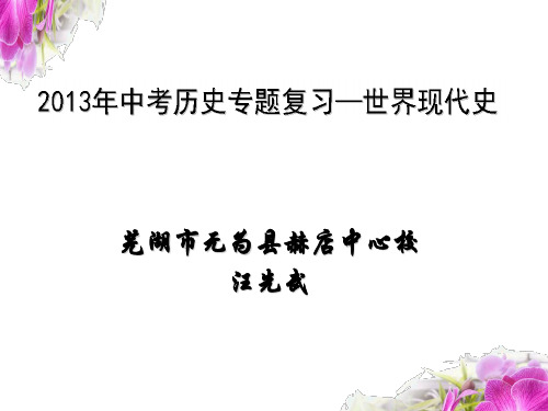 2013年中考历史复习专题——世界现代史(重要资料)