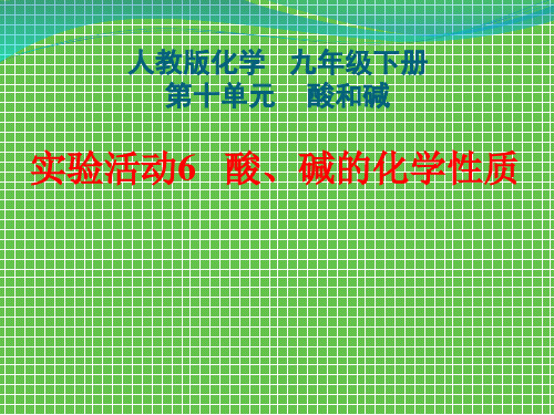 实验活动6 酸、碱的化学性质