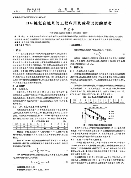 CFG桩复合地基的工程应用及载荷试验的思考