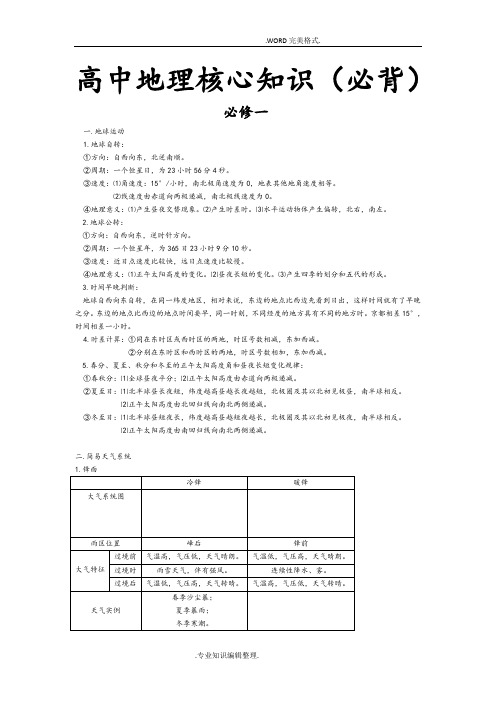 高中地理基础知识必备大全