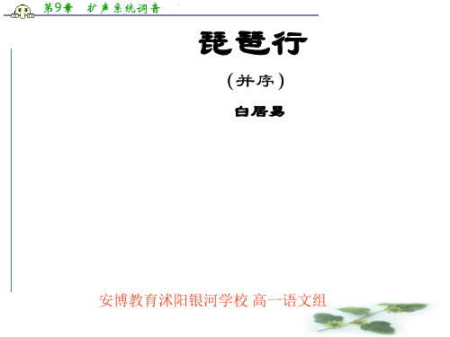 高二语文同步备课课件：3.1.3《琵琶行》(苏教必修4)