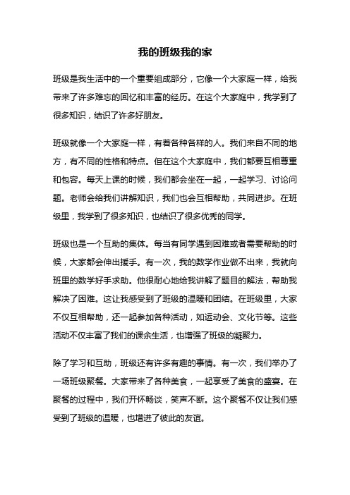 我的班级我的家