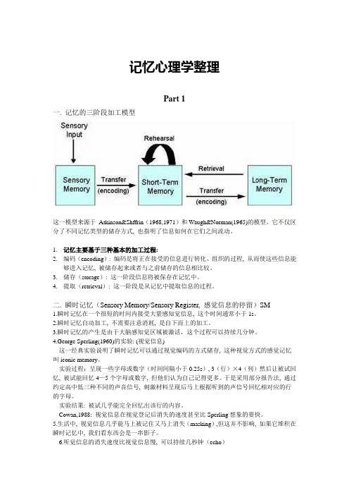 记忆心理学整理