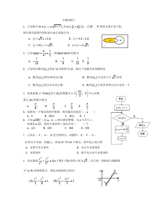 高考数学专题训练 (7)