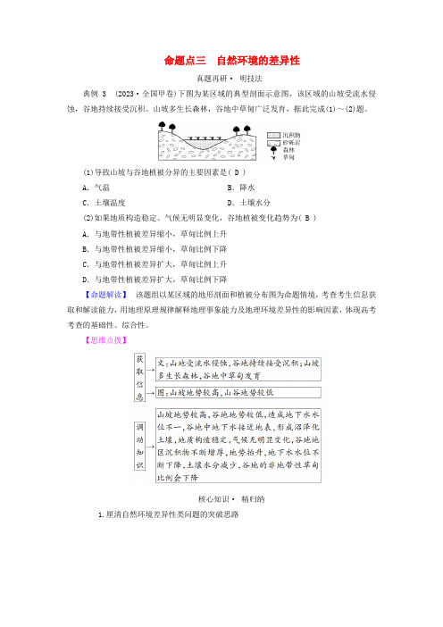 新教材适用2024版高考地理二轮总复习第1部分专题突破专题5自然环境的整体性和差异性命题点三自然环境