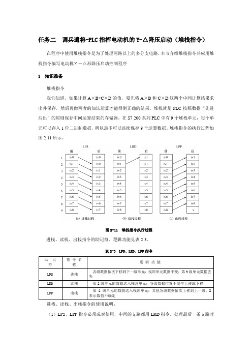 调兵遣将-PLC指挥电动机的Y-△降压启动(堆栈指令)