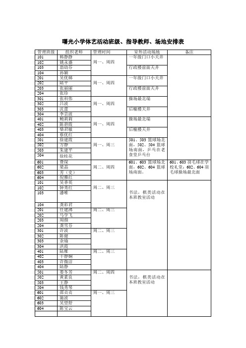 曙光小学体艺活动班级