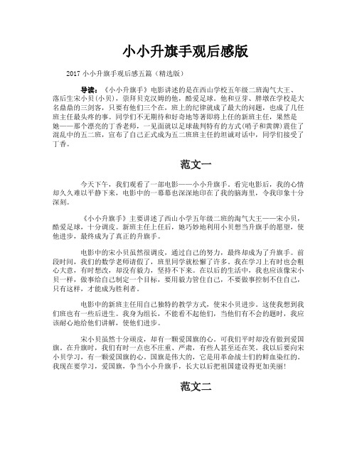 小小升旗手观后感版