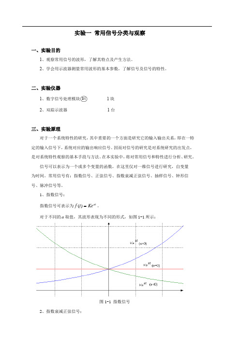 实验一 常用信号分类与观察山东交通学院