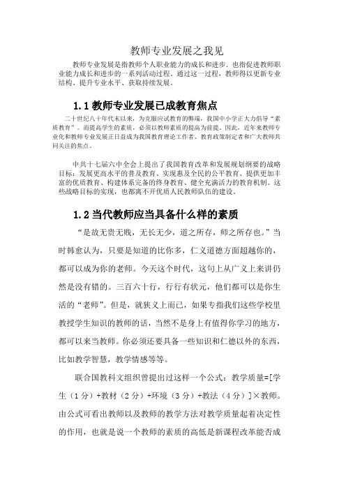 教师专业发展之我见