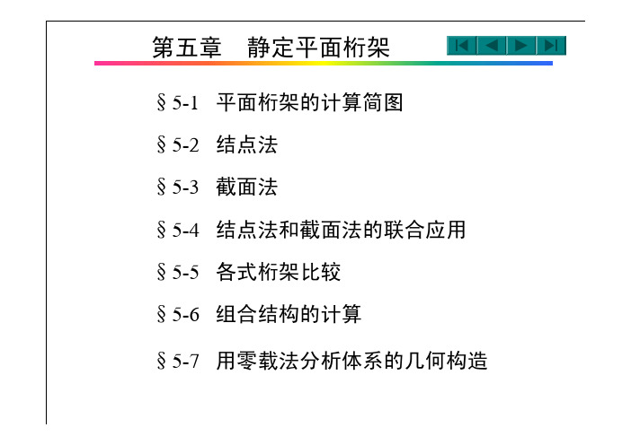 第5章静定平面桁架（零载法与习题课）9-26