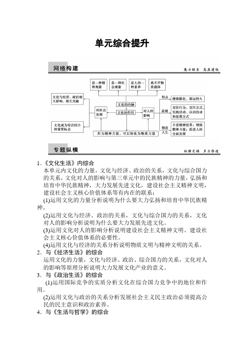 2020届高考政治一轮复习精品教案：单元综合提升(1)(必修3)