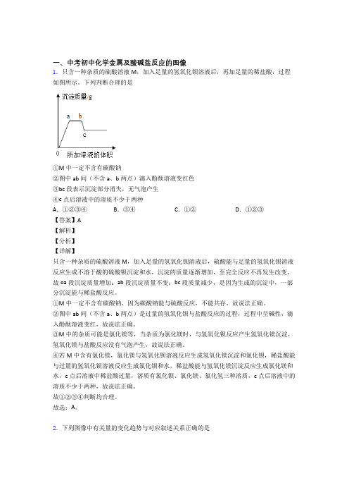 2020-2021历年中考化学易错题汇编-金属及酸碱盐反应的图像练习题附详细答案