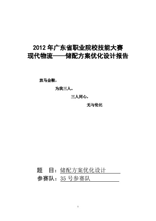 储配方案优化设计报告