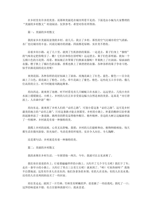 美丽的乡村散文