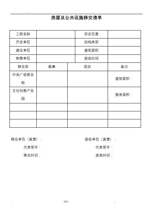 物业移交表格(全套)