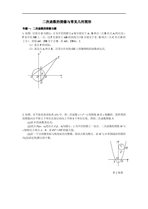 2018中考数学:二次函数的图像与常见几何图形