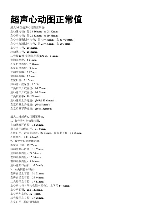 超声心动图正常值