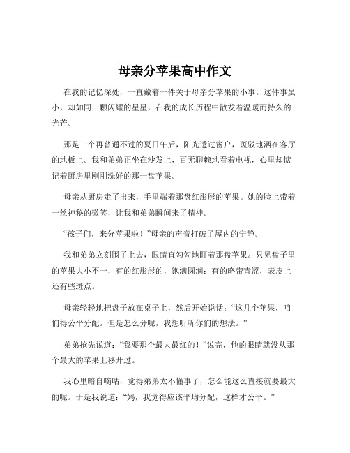 母亲分苹果高中作文