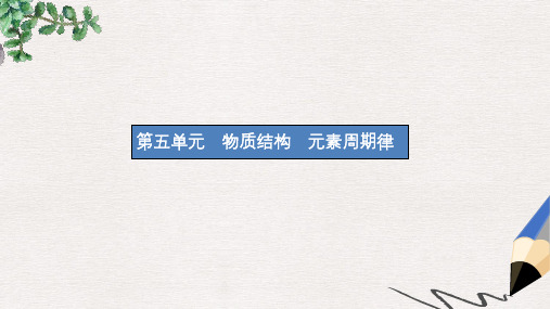 2019版高考化学一轮复习第五单元物质结构元素周期律5.1原子结构化学键课件