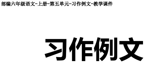 部编-六年级语文-第五单元-习作例文-教学课件