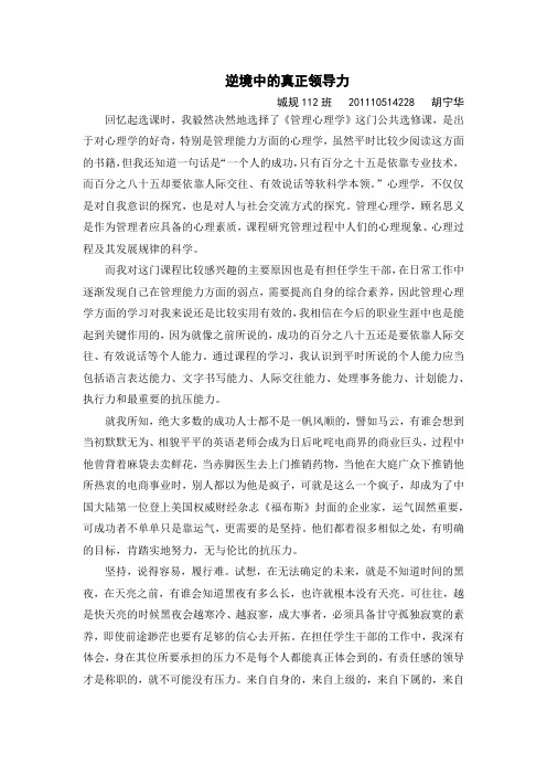逆境中的领导力