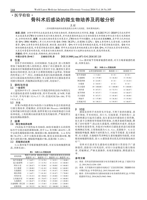 骨科术后感染的微生物培养及药敏分析