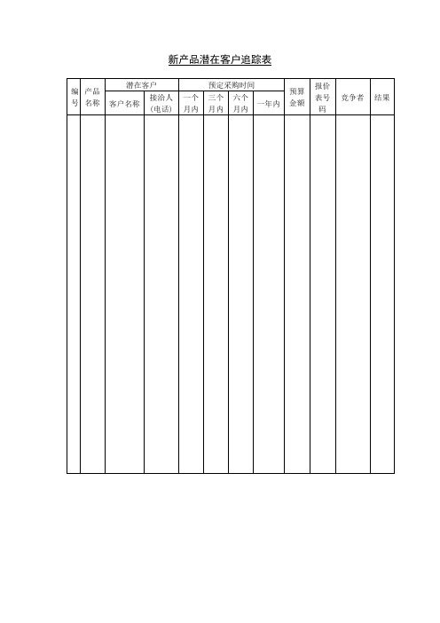 新产品潜在客户追踪表