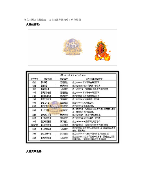 洛克王国火花技能表!火花快速升级攻略!火花秘籍