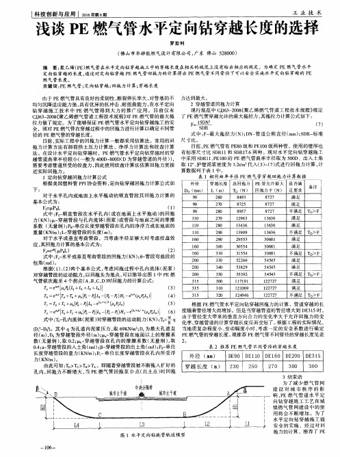 浅谈PE燃气管水平定向钻穿越长度的选择