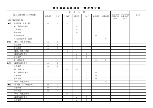 (三号地块)周会进度计划1.4~1.10