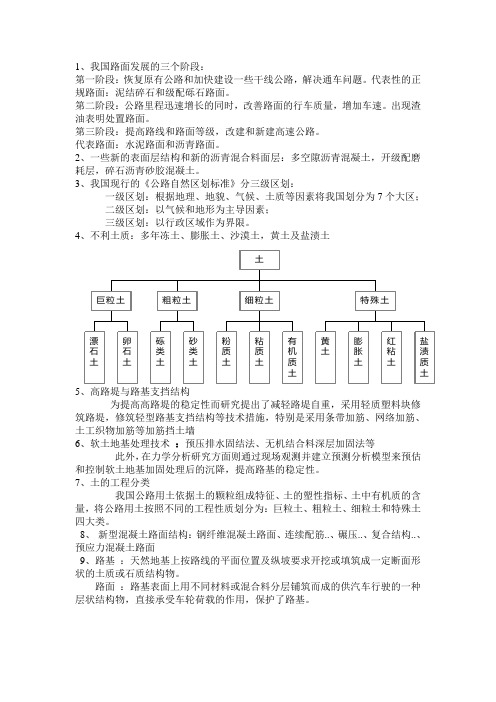 路基路面知识要点