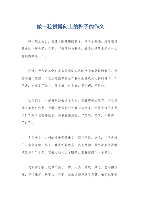 做一粒拼搏向上的种子的作文