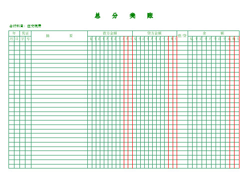 企业会计总分类账Excel