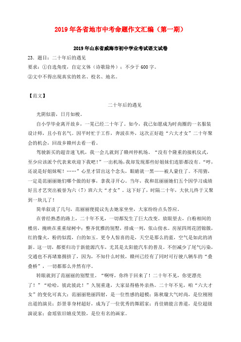 2019年中考语文真题分类汇编很全
