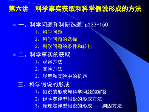 自然辩证法 6第六讲 科学事实的获取和科学假说的形成方法