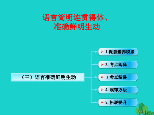 (全国版)2020年高考语文一轮复习 语言文字运用 语言准确鲜明生动课件 新人教版