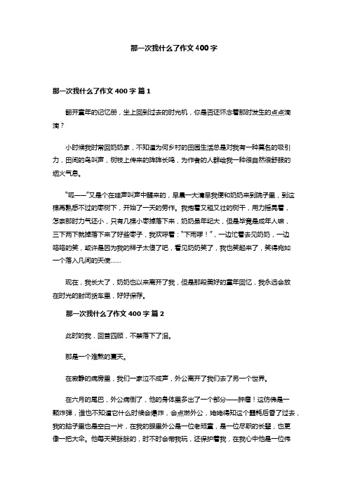 那一次我什么了作文400字