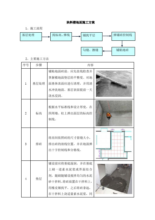 块料楼地面施工方案