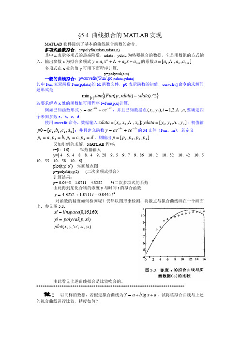 matlab曲线拟合