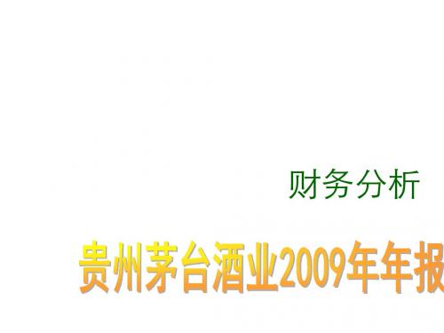 贵州茅台酒业09年财务报表分析