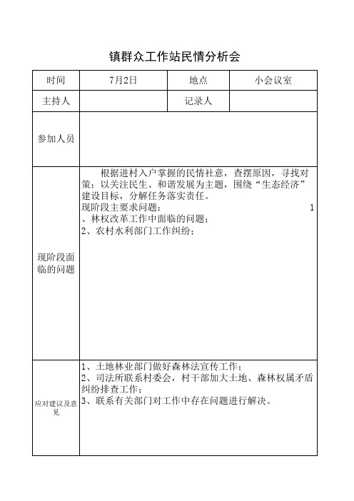 民情分析会议记录